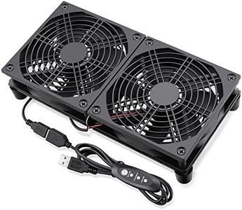 GDSTIME Dual 120mm 5V USB Fans, 102CFM Big Airflow Fan Cooling for Router TV Box Micro Computer and Other Electronics