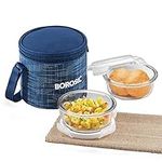 Borosil Indigo Glass Lunch Box Set 