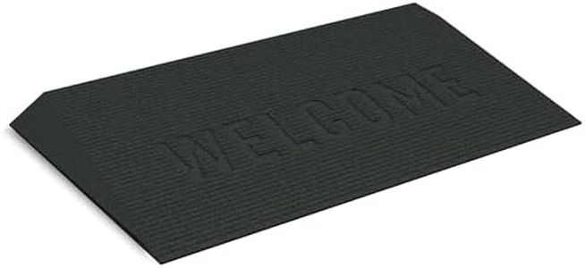 EZ-ACCESS - Transitions Angled Welcome Entry Mat, Non Slip Rubber Threshold Ramp for Doorways, Indoor & Outdoor Door Ramp for Wheelchair Access, Safer Home Floor Mats - Made in USA (Black, 2.25-in)