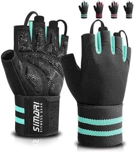 SIMARI Workout Gym Gloves for Men Women, Weight Lifting Gloves with Wrist Wrap Support, SBR Pad Grip for Full Palm Protection, for Exercise, Fitness, Dumbbells, Barbell, Climbing, Fingerless