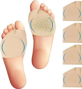 Metatarsal Sleeve with Gel Pads - 2 Pairs - Ball of Foot Cushions with Soft Gel - Fabric Compression - Help Metatarsalgia, Neuroma, Calluses Blisters, Diabetic Feet - for Women, Men (Nude)