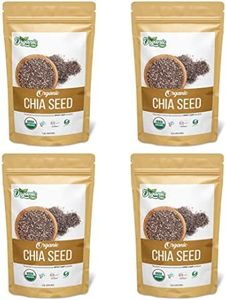Organic Zing Chia Seeds -Plant-Based Omegas 3 and Protein, Perfect for Smoothies, Salads and Chia Puddings - USDA Organic Certified | Vegan & Product of India - 454g (Pack of 4)