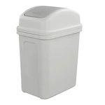 Hokky Bedroom Small Trash Bin with Swing Lid, 7 Liter (Grey)