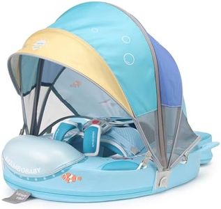 2025 New Mambobaby Baby Float with Canopy, Non-Inflatable Infant Pool Float for Ages 3-24 Months, Skin-Friendly Toddler Swim Ring for Baby Boys & Girls, Submarine Style