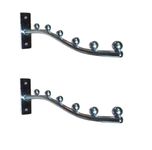 Q1 Beads Stainless Steel Wall Mount 5 Ball Pin Hooks Drope Hanger for Furniture Wardrobe/Cupboard/Shop/Showroom, Boutique Hanging Accessories - Pack of 2