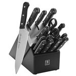 HENCKELS Solution Razor-Sharp 16-pc Self Sharpening Knife Block Set, Chef Knife, Bread Knife, Steak Knife, German Engineered Informed by 100+ Years of Mastery