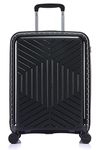 DK Luggage 20” Cabin Ryanair, EasyJet, BA, Jet 2 Hard Shell Approved Hand Luggage Polypropylene Suitcase 4 Wheel Spinner Luggage PP20 Black