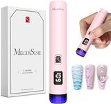Melodysusie Handheld UV Light for Gel Nails, ART01R Cordless Gel X Nail Lamp Rechargeable with LCD Display, Eye-Protective Cover Flash Cure Nail Dryer for Rhinestone Glue Decoration DIY at Home, Pink