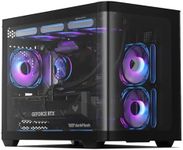 darkFlash Micro-ATX Gaming PC Case, MATX PC Case with 3 x 120mm ARGB Fans, Panoramic View Dual Tempered Curve Glass Computer Case, USB 3.0 Port, Supports Dual 360mm AIO, Black(DPW90M)