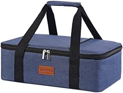 Lunch Bag Insulated Thermal Food Carrier Insulated Casserole Carrier for Hot or Cold Food,Insulated Tote Bag for Potluck Cookouts Parties Picnic,Lasagna Lugger,Fits 9"x13" Baking Pan,Navy Blue