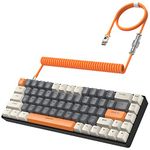 YINDIAO T8 60% Mechanical Gaming Keyboard,68 Keys TKL Compact Layout Mini Keyboard,18 Chroma RGB Backlit,Slight Clicky Brown Switch,Anti-ghosting,Pro Coiled USB-C Cable,for PC,Mac,PS4,XBOX-Milk Shake