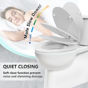 Angel Shield Wooden Toilet Seat – Soft Close, Antibacterial, White