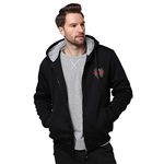 BAZIGA Men's Hoodies AC DC Zip Up Fleece Hoodie Hooded Sweatshirts Sherpa Lined Hoodie M