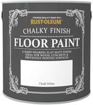 Rust-Oleum White Scratch-Resistant Floor Paint in Matt Finish - Chalk White 2.5L