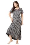 Soulemo Women's Printed Alpine Nighty (XXL - Bust - 52 - Crow Black_60) 1675UXXL