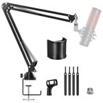 TONOR Microphone Boom Arm, Adjustable Microfono Stand Mic Arm with Extra-large Pop Filter for HyperX,Razer,Blue,Shure,Rode,Elgato, Recording Equipment for Podcast,Extended Version,Extra Length,T10L