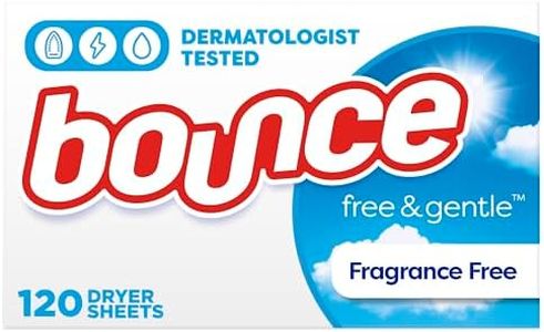 Bounce Free & Gentle Unscented Fabric Softener Dryer Sheets for Sensitive Skin, 120 Count