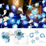 Fairy Lights Battery Operated,Ocean String Light Sea Shells Seahorse Conch Light Beach String Light 3m 30 LEDs String Lights Decorative Fairy Light for Indoor Outdoor Christmas Decoration