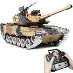 RC Tank 1:18 German Leopard II, 2.4GHz Remote Control Tank with Metal Tracks, Military Model That Fires BB Projectiles, Realistic Smoke, Sound, Recoil, Lights, Army RC Toy Gift for Kids and Adults