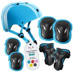 COOZi Glossy Helmet and Pad Set for Kids - Adjustable Protective Gear with Knee, Elbow & Wrist Pads, Safety Set, Cycling, Skateboarding, and Scooting for Boys & Girls Ages 3-12