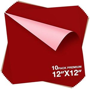 Dysania Red Heat Transfer Vinyl Bundle - (12" x 12") Red HTV Vinyl, 10 Pack Iron on Vinyl for Silhouette Cameo or Heat Press Machine