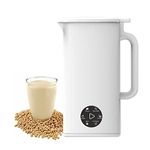 Mini Soybean Milk Maker, Portable Soy Milk Machine with 6 Functions, Juicer Maker, Free Filtering, Self Cleaning and 110V for Household (White-)