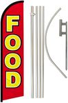 Infinity Republic - Food Windless Full Sleeve Banner Swooper Flag & Pole Kit - Perfect for Restaurants, Diners, Food Trucks, Markets etc!