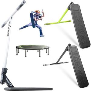 Bounce Trampoline Pro Scooter for Tricks – Real Headtube, Pro T-Bar, Foam Deck – Indoor & Outdoor Stunt Practice – Madd Gear (White/Black)