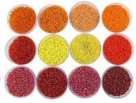 eshoppee 11/0 red Yellow Orange Imported Glass Seed Beads for Jewellery Making kit Art and Crafts Materials for Necklace Bracelet Earring Making Materials DIY kit