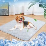 Rywell Dog Blanket,32 * 44IN, Dog Cooling Mat Q-Max>0.5, Versatile with Cooling&Cotton Surfaces for All Seasons,Protect Furniture from Scratches&Chewing,Washable Dog Blanket