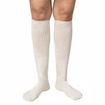 Syounaa Socks for Diabetes & Neuropathy Knee Length for Men & Women | Reduces Cramps, Swelling, Burning sensation and Pain relief | Superior Infrared Technology | Beige, 1 pair