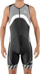 SLS3 Triathlon Suits Mens - Premium FX Tri Suit Men Triathlon - Sleeveless Trisuit Triathlon Men - QuickDrying Mens Triathlon Suit - Men’s Tri Kit, Padded Skinsuit, Pocket (Black/Thunder Gray, Medium)