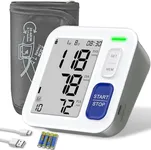 Blood Pressure Monitor, Upper Arm Blood Pressure Cuff with 9"-17" Large Cuff, 4" Screen Automatic Digital BP Machine, 2 x 90 Memories, Blood Pressure Machine for Home Use