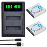 DuraPro 2Pcs NP-BG1 NP-FG1 Battery + LED Dual USB Charger with Type C Port for Sony DSC-H7 H9 H10 H20 H70 H50 H55 H90 HX5V HX9V HX10V DSC-W30 W35 W50 W55 W70 W80 W120 W150 W220 WX1 WX10 HX9V