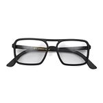 LONDON MOLE Eyewear | Spy Reading Glasses | Rectangular Glasses | Cool Readers | Designer Glasses | Mens/Womens Reading Glasses | Unisex | Spring Hinges | Matt Black | magnification +3.0