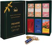 Dukhni Premiere Attar Oil Set Arab perfume oils for men and women | 6 assorted scents x 6ml | Arabian oud oil fragrances | Sampler Gift set, Halal & Vegan Islamic Scents