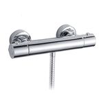 Thermostatic Shower Mixer Mixing Valve 1/2" Shower Spray Faucet Brass Wall Mount Head Tap Hot Cold Water Constant Temperature Control for Bathroom