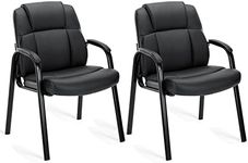 OLIXIS Guest Chair Set of 2 Lumbar Support, Black- 2 Pack