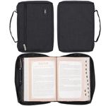 Christian Art Gifts Polyester Value Bible Cover for Men & Women w/Jesus Fish Patch, Black, Medium