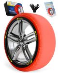 ARCOL Textile Snow Chains EN 16662-1 Homologated - Two Textile Snow Chains Snow Sock Size M for R13 - R19 (Tyre Size Specified Inside) (Control, M)