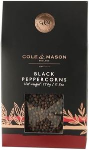 Cole & Mason Gourmet Spice Refill Box - Pairs Well with Chicken, Beef, Pork & More - Peppercorn Refill for Pepper Mill Grinder - Black Pepper 5.3 Oz Box