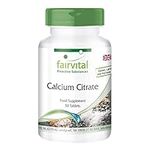 Fairvital | Calcium Citrate with 300mg Calcium - Vegan - HIGH Dosage - 90 Tablets - Pure Substance Without additives