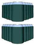 25 Pack Dark Green Blank Can Cooler Sleeves, Customizable Bulk Sublimation Can Coolers, Extra-Thick Collapsible Drink Insulator Sleeve, Beer Can Coolers for Party Beverages, PartyPrints