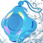 COMISO Shower Bluetooth Speaker, IP67 Waterproof Speaker with LED Light, Portable Speaker, Floating, 2000mAh, True Wireless Stereo and Bass, Built-in-Mic, Ideal for Travel, Beach, Gifts for Unisex.