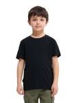 Double F Branded Cotton Bio wash Round Neck Half Sleeve Solid T-Shirt for Boys and Baby (9 Years-10 Years, Black)