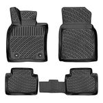 RizLiner Floor Mats Compatible with Toyota Camry Hybrid 2018-2024 Custom Fit Rubber 3D Car Mats Laser Measured Floor Liners All Weather Heavy Duty Waterproof Non-Slip TPE (Front & Rear, Black)