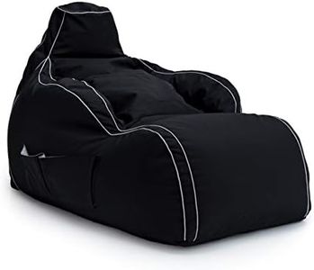 Game Over Video Gaming Bean Bag Lounger Chair | Indoor Living Room | Side Pockets for Controllers | Headset Holder | Ergonomic Design for Relaxed Gamer (Purifying Code)