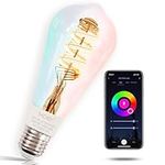 MOES Alexa Smart Light Bulb E27 Vintage, WiFi RGB LED Lamp, Dimmable, 5W, 2700K-6500K Warm White Cold White, Edison Bulb, 16 Million Colours, Compatible with Alexa Google Home - 1 Pack