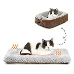 HDLKRR Cat Bed Small Dog Bed, Self Warming Cat Beds Self Heating Cat Dog Mat, Extra Warm Thermal Pet Pad for Indoor Outdoor Pets, Calming Dog Crate Bed Pet Cushion, 23.6x19.7inch(60×50cm)