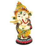 Tied Ribbons Ganesha Statue | Resin, 5.5 inch x 2.3 inch | Ganesha Idol for Table Decor, Office, Pooja, Mandir | Indian God Idols for Home, Desk, Hindu Gifts | Ganesh Chaturthi Decoration